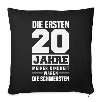Funny 20th Birthday Gift - Sofa pillowcase 17,3'' x 17,3'' (45 x 45 cm) - black - Front