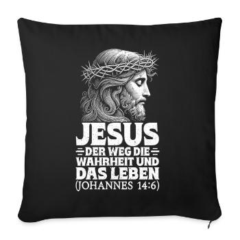 Jesus Bibel Gott Christus Religious Kreuz Glaube - Sofakissenbezug 45 x 45 cm - Schwarz - Vorne