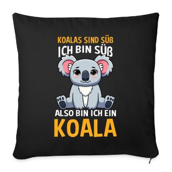Koalas Are Cute I Am Cute Therefore I Am A Koala - Sofa pillowcase 17,3'' x 17,3'' (45 x 45 cm) - black - Front