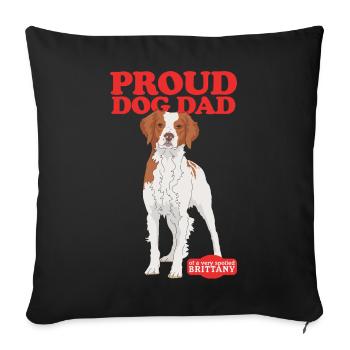 Brittany Dad Epagneul Breton Chien d’arrêt cadeau - Housse de coussin décorative 45 x 45 cm - noir - Devant