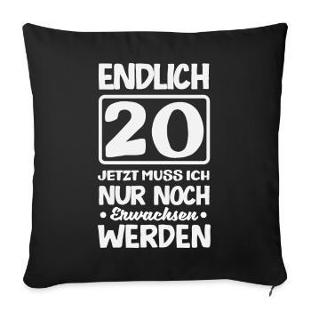 Funny 20th Birthday Gift - Sofa pillowcase 17,3'' x 17,3'' (45 x 45 cm) - black - Front