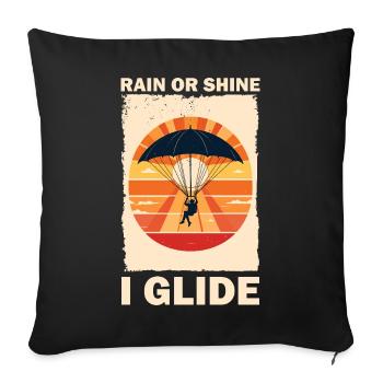 Adventurous Parachute Flight Sunset - Sofa pillowcase 17,3'' x 17,3'' (45 x 45 cm) - black - Front