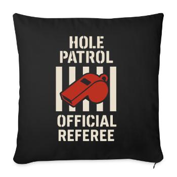 Cornhole Refere Offizielles Schiedsrichter - Sofakissenbezug 45 x 45 cm - Schwarz - Vorne