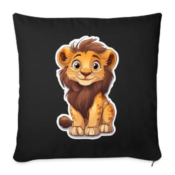 Lion - Sofa pillowcase 17,3'' x 17,3'' (45 x 45 cm) - black - Front