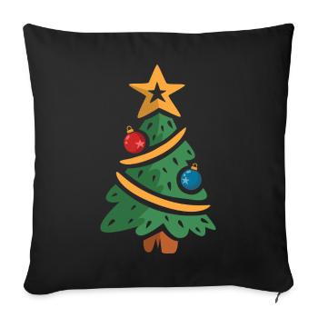 Christmas Tree Cartoon Illustration - Sofa pillowcase 17,3'' x 17,3'' (45 x 45 cm) - black - Front