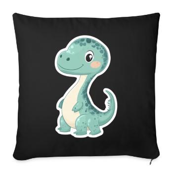 Dinosaur - Sofa pillowcase 17,3'' x 17,3'' (45 x 45 cm) - black - Front