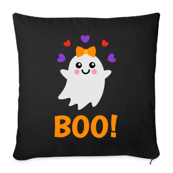 Cute Halloween Ghost Boo Costume - Sofa pillowcase 17,3'' x 17,3'' (45 x 45 cm) - black - Front