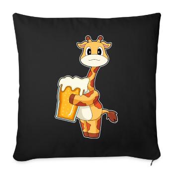 Bière Girafe - Housse de coussin décorative 45 x 45 cm - noir - Devant