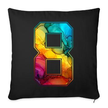 NO. 8 NUMBER 8 COLLEGE 8TH BIRTHDAY - Sofa pillowcase 17,3'' x 17,3'' (45 x 45 cm) - black - Front
