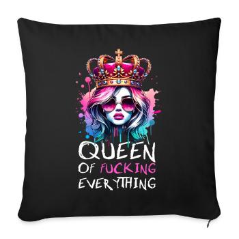 Reine de tout avec de l’attitude et du style - Housse de coussin décorative 45 x 45 cm - noir - Devant