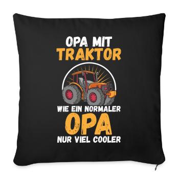 Farmer Farm Farmer Farmer Grandpa Grandpa Trak - Sofa pillowcase 17,3'' x 17,3'' (45 x 45 cm) - black - Front