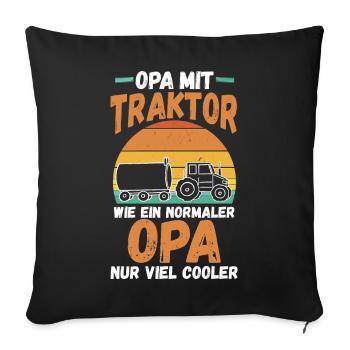 Farmer Farm Farmer Farmer Grandpa Grandpa Trak - Sofa pillowcase 17,3'' x 17,3'' (45 x 45 cm) - black - Front