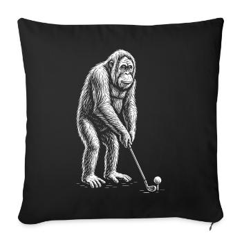 Orangutan Golf Putts - Sofa pillowcase 17,3'' x 17,3'' (45 x 45 cm) - black - Front
