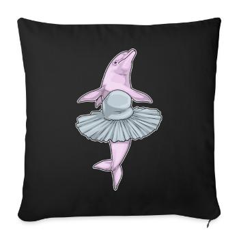 Danse ballerine du dauphin - Housse de coussin décorative 45 x 45 cm - noir - Devant