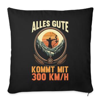 Tir à l’arc Tir à l’arc Tir à l’arc - Housse de coussin décorative 45 x 45 cm - noir - Devant