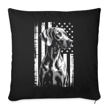 Portrait patriotique du lévrier - Housse de coussin décorative 45 x 45 cm - noir - Devant