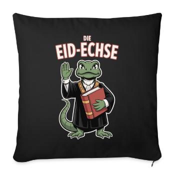 Oath Lizard Funny Reptile Justice Motif - Sofa pillowcase 17,3'' x 17,3'' (45 x 45 cm) - black - Front