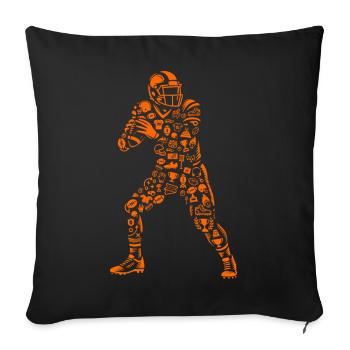Conception des icônes de quarterback de football américain - Housse de coussin décorative 45 x 45 cm - noir - Devant