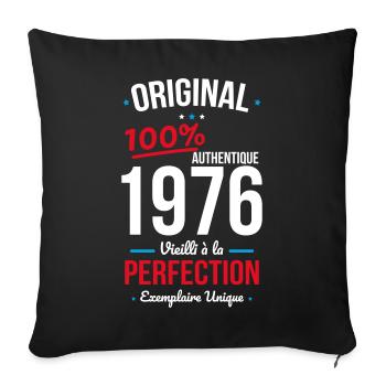 1976 – Original – Unique copy - Sofa pillowcase 17,3'' x 17,3'' (45 x 45 cm) - black - Front