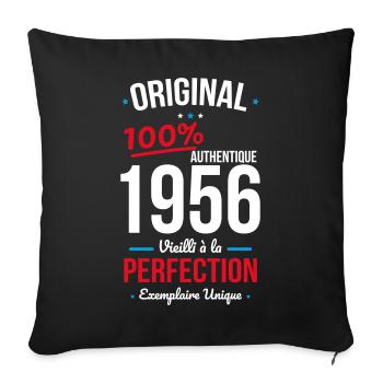1956 – Original – Unique copy - Sofa pillowcase 17,3'' x 17,3'' (45 x 45 cm) - black - Front