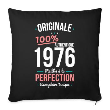 1976 – Original – Unique copy - Sofa pillowcase 17,3'' x 17,3'' (45 x 45 cm) - black - Front