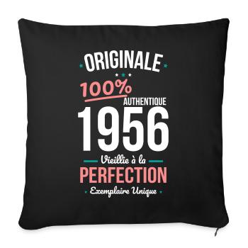 1956 – Original – Unique copy - Sofa pillowcase 17,3'' x 17,3'' (45 x 45 cm) - black - Front