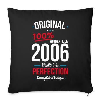 2006 – Original – Exemplaire unique - Housse de coussin décorative 45 x 45 cm - noir - Devant