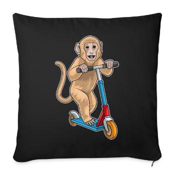 Monkey Kick Scooter - Sofa pillowcase 17,3'' x 17,3'' (45 x 45 cm) - black - Front