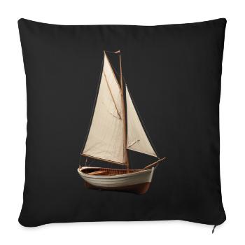 Classic sailboat with a vintage look - Sofa pillowcase 17,3'' x 17,3'' (45 x 45 cm) - black - Front