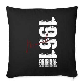 65e anniversaire cadeau Mari Femme Mars 1961 - Housse de coussin décorative 45 x 45 cm - noir - Devant