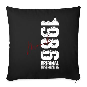40th Birthday Gift Husband Wife March 1986 - Sofa pillowcase 17,3'' x 17,3'' (45 x 45 cm) - black - Front