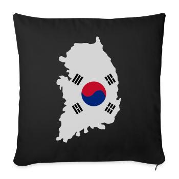 South Korea flag map - Sofa pillowcase 17,3'' x 17,3'' (45 x 45 cm) - black - Front