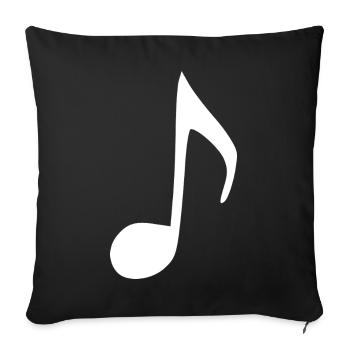 Note de musique musique musique blanche - Housse de coussin décorative 45 x 45 cm - noir - Devant
