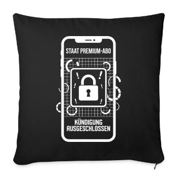 Annulation de l’abonnement premium d’État exclue - Housse de coussin décorative 45 x 45 cm - noir - Devant