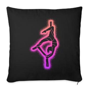 Vertikaltuch Luftakrobatik Mädchen Aerial Silk - Sofakissenbezug 45 x 45 cm - Schwarz - Vorne