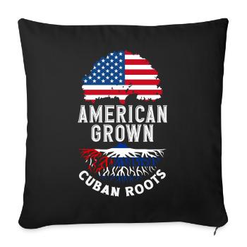 Cuba Pride & Home - Design du drapeau de Cuba - Housse de coussin décorative 45 x 45 cm - noir - Devant