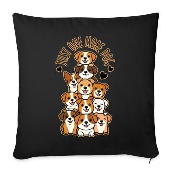 Juste une pile de chiens de plus - Housse de coussin décorative 45 x 45 cm - noir - Devant