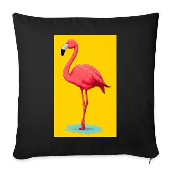 Flamant - Housse de coussin décorative 45 x 45 cm - noir - Devant