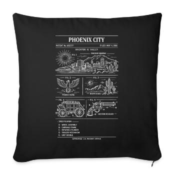 Plan directeur de la ville de Phoenix - Housse de coussin décorative 45 x 45 cm - noir - Devant