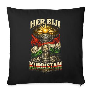 Her Biji Kurdistan Kurde Kurden - Sofakissenbezug 45 x 45 cm - Schwarz - Vorne
