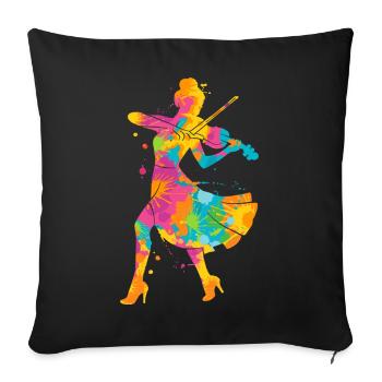 Violin Colorful Violinist Kids Ladies Girls Violin - Sofa pillowcase 17,3'' x 17,3'' (45 x 45 cm) - black - Front