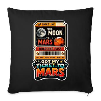 Lass Uns Zum Mars Gehen. Mars-erkundungsmission - Sofakissenbezug 45 x 45 cm - Schwarz - Vorne