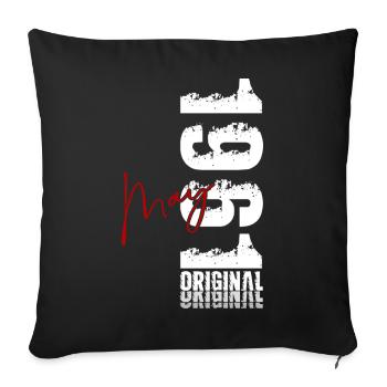 Cadeau du 65e anniversaire Original mai 1961 - Housse de coussin décorative 45 x 45 cm - noir - Devant