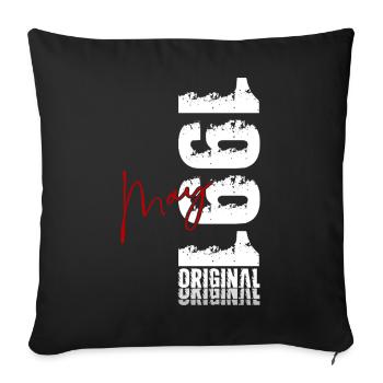 Cadeau du 35e anniversaire Original mai 1991 - Housse de coussin décorative 45 x 45 cm - noir - Devant