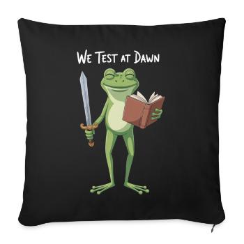 Dawn Frog Quest: Sword & Tome - Sofa pillowcase 17,3'' x 17,3'' (45 x 45 cm) - black - Front