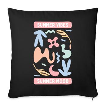 Vibes d'Été Abstraites Pastel - Housse de coussin décorative 45 x 45 cm - noir - Devant