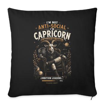 Capricorn Tribal Ambition - Zodiac Humor - Sofa pillowcase 17,3'' x 17,3'' (45 x 45 cm) - black - Front
