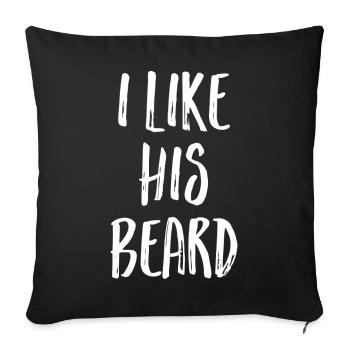 J’aime sa barbe - Housse de coussin décorative 45 x 45 cm - noir - Devant