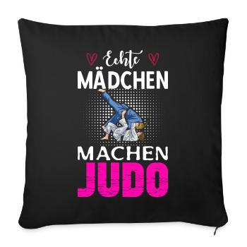 Echte Mädchen Machen Judo - Sofakissenbezug 45 x 45 cm - Schwarz - Vorne