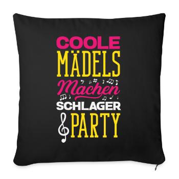 Coole Mädels Machen Schlager Party Outfit - Sofakissenbezug 45 x 45 cm - Schwarz - Vorne